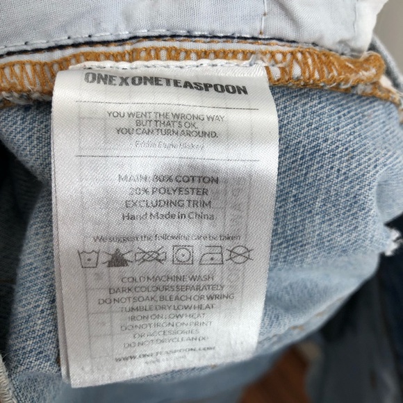 One Teaspoon Light Blue Jean Shorts - Picture 6 of 8